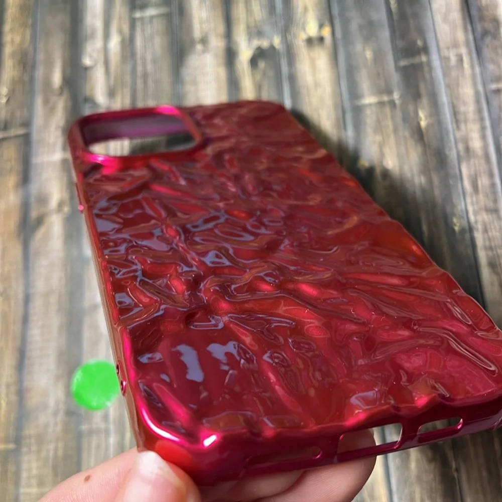 5for$10 Hot Pink iPhone 13 Pro Max Phone Case Cute 3D Tin Foil Luxury Phone Case